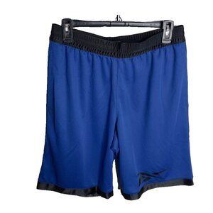 Reebok Men's Regular-Fit Logo-Print Mesh Basketball Shorts Size M Blue/Black